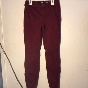 Burgundy skinny jeans